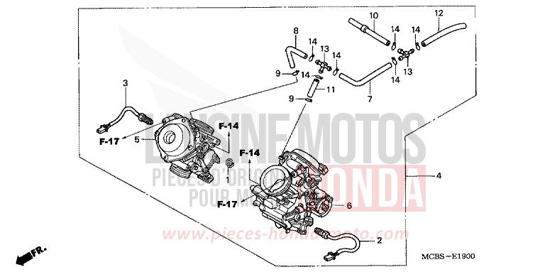 CARBURETOR (ASSY.) for Transalp 650 PEARL BREEZY BLUE (PB341E) from 2005